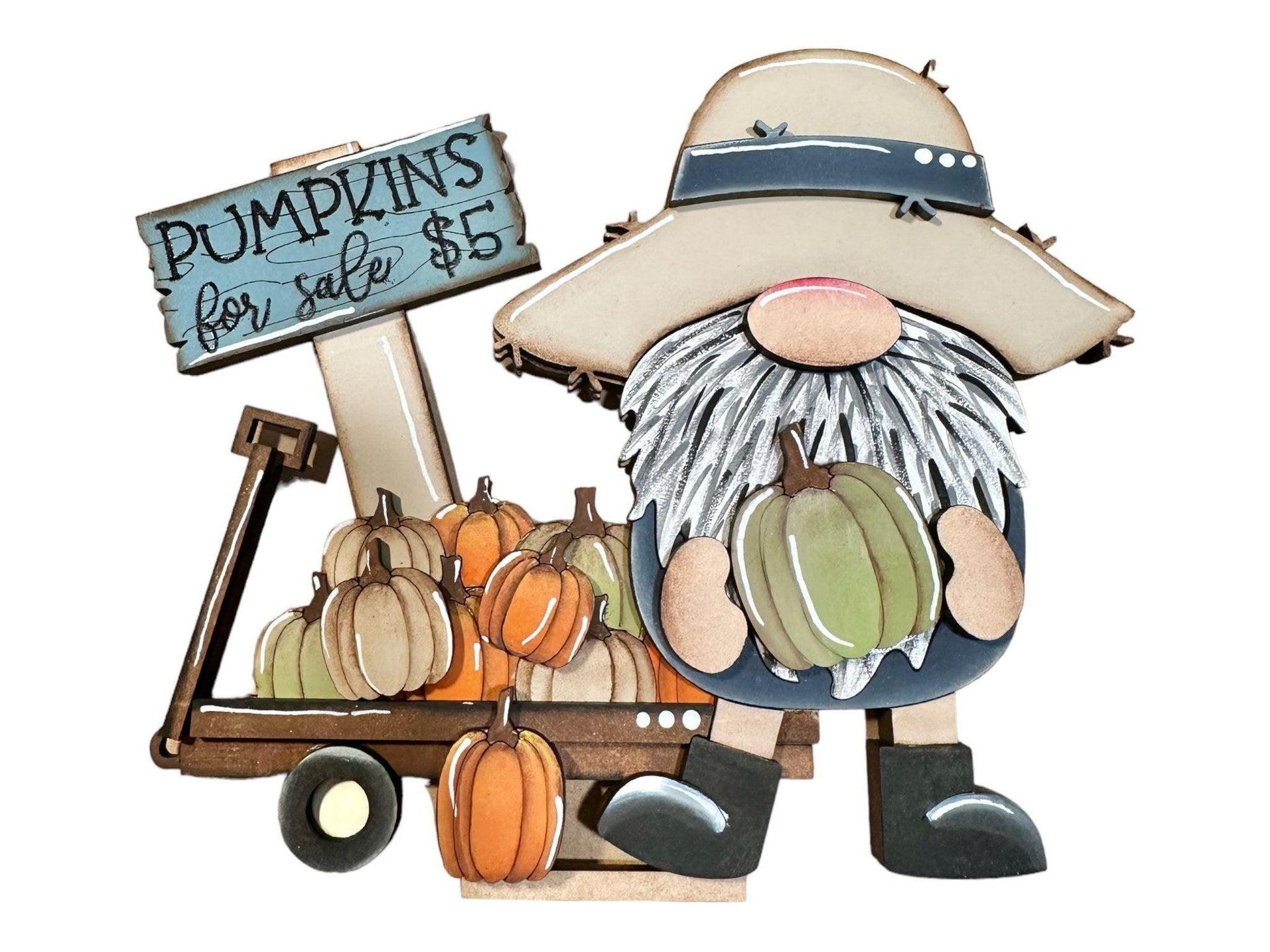 Fall Standing Gnomes Shelf Sitter, DIY Gnome kit, Tiered Tray Decor - RusticFarmhouseDecor