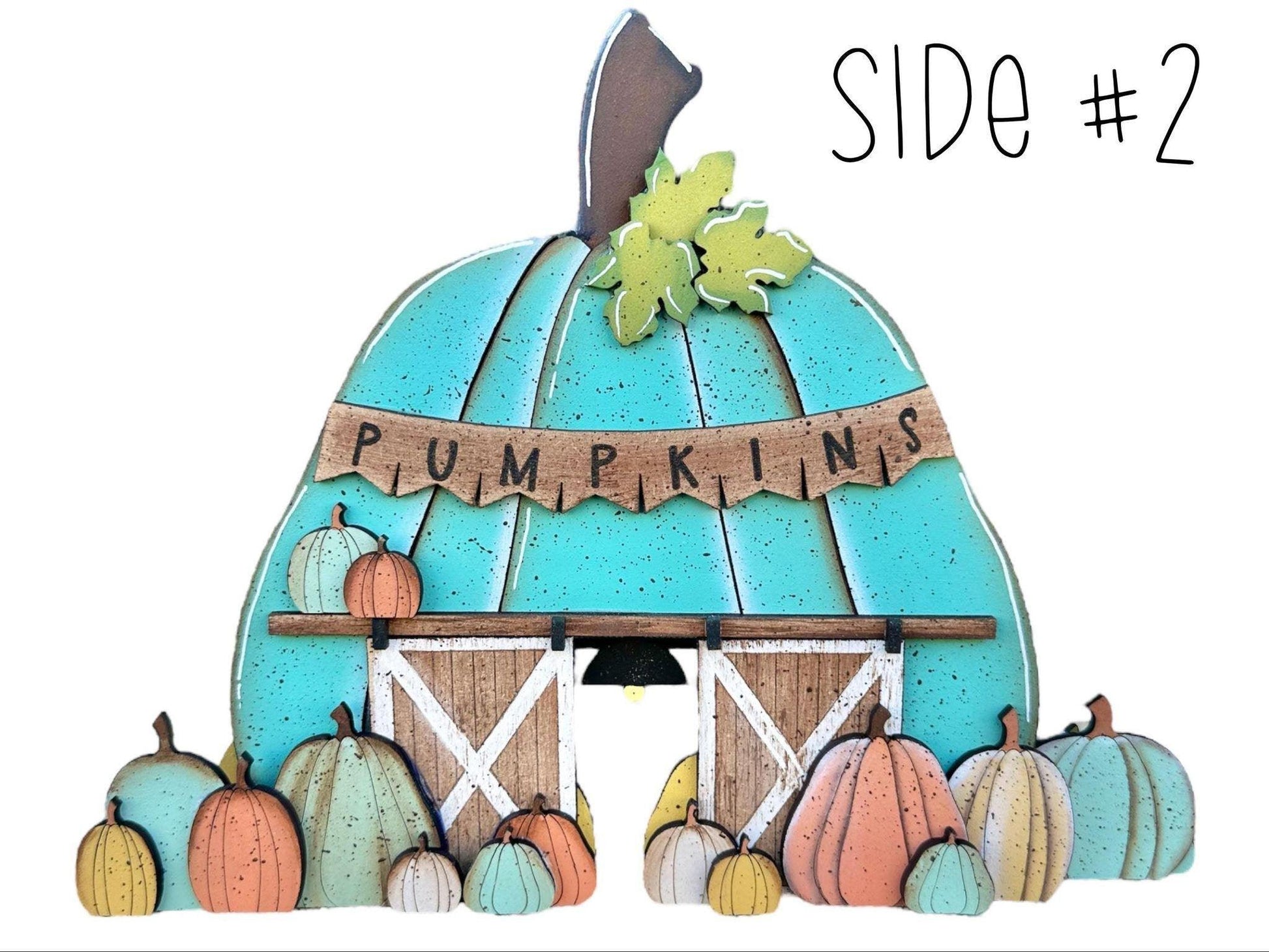 Fall Village Pumpkin Patch Barn Self Standing Double Sided - RusticFarmhouseDecor