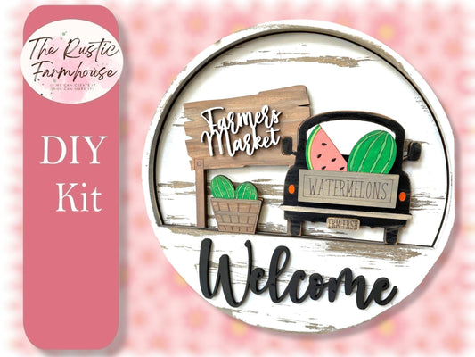 Farm Truck Inserts for Welcome sign, DIY Door decor, 11 inch Door hanger, DIY Interchangeable door hanger insert, Welcome Insert Door Hanger - RusticFarmhouseDecor