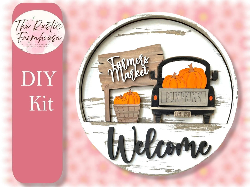 Farm Truck Inserts for Welcome sign, DIY Door decor, 11 inch Door hanger, DIY Interchangeable door hanger insert, Welcome Insert Door Hanger - RusticFarmhouseDecor