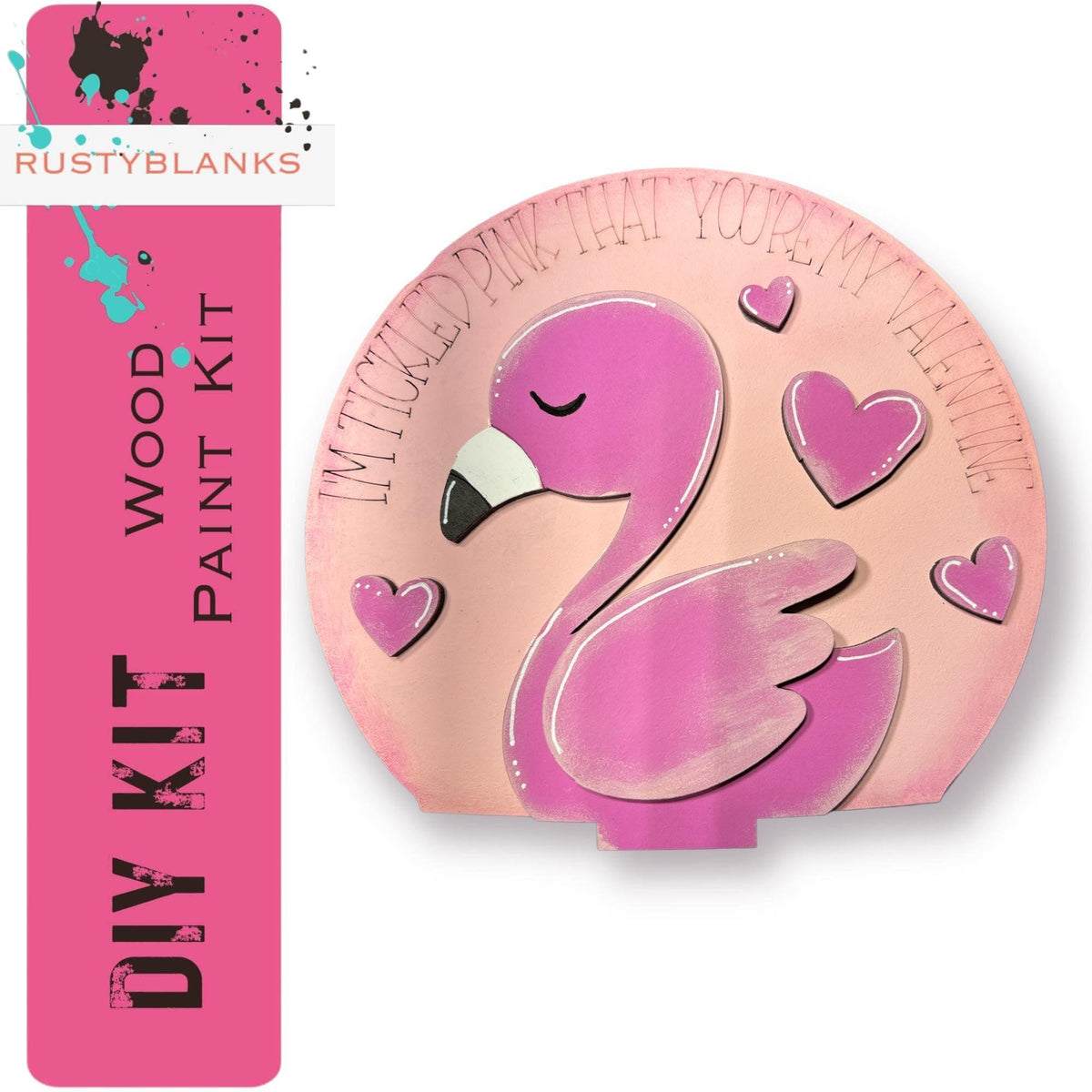 Flamingo Valentines Insert for Snow Globe DIY Interchangeable Decor, Wood Paint Kit, Interchangealbe Snow Globe - RusticFarmhouseDecor