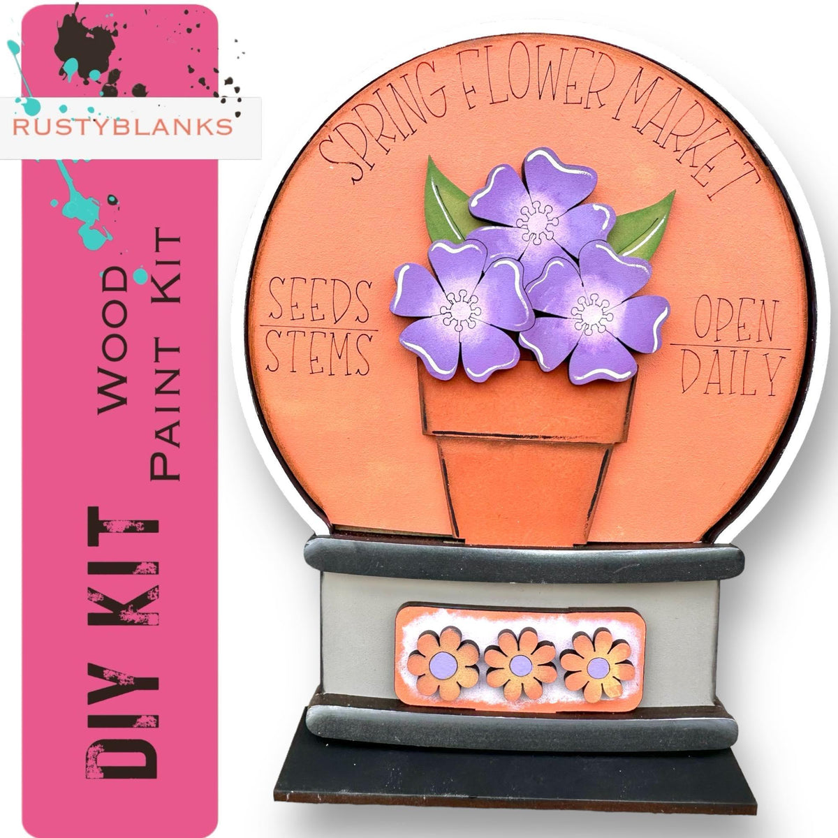 Flower Market Insert for Snow Globe DIY Interchangeable Decor, Gift for Her - RusticFarmhouseDecor
