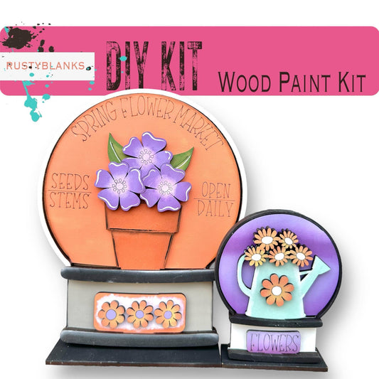 Flower Market Insert for Snow Globe DIY Interchangeable Decor, Gift for Her - RusticFarmhouseDecor