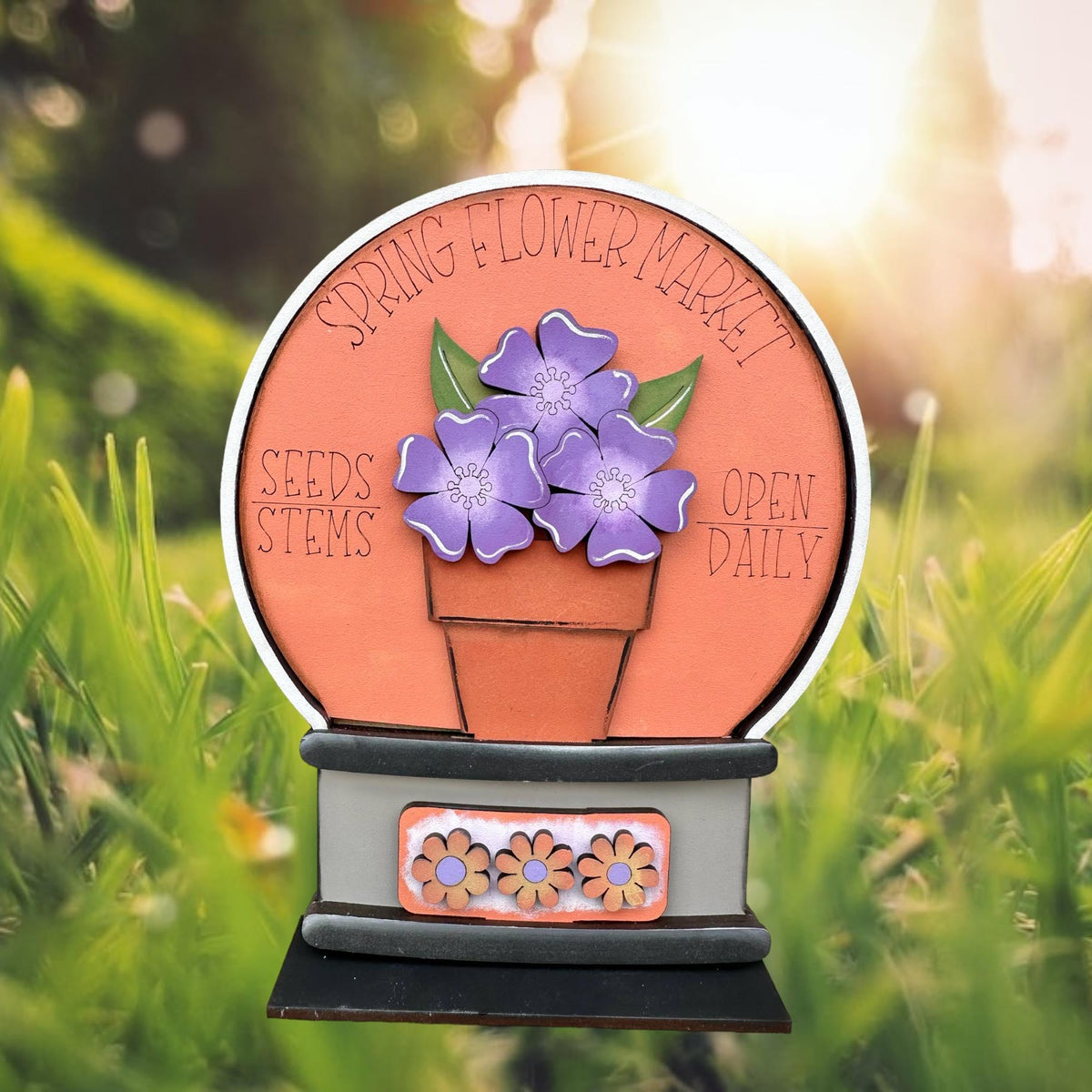 Flower Market Insert for Snow Globe DIY Interchangeable Decor, Gift for Her - RusticFarmhouseDecor