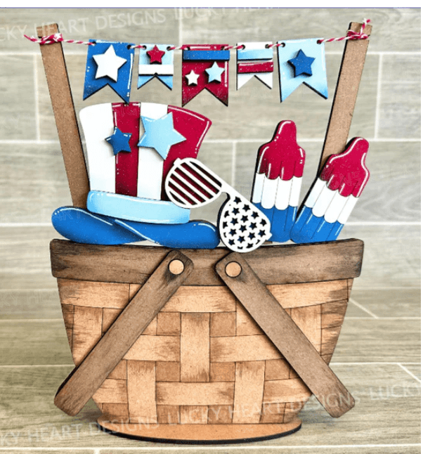 Fourth of July Insert for the Interchangeable Flower Basket - RusticFarmhouseDecor