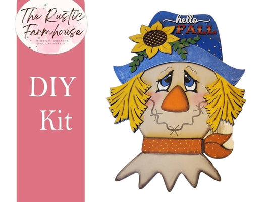 Front Door Decor | Fall Door Hanger | Hello Fall Scarecrow | Fall Door Hanger | Door Wreath | Housewarming Gift | Home Decor - RusticFarmhouseDecor