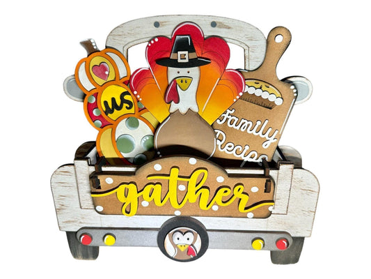 Gather with a Turkey insert - DIY Interchangeable Inserts - Tiered Tray Deco - RusticFarmhouseDecor