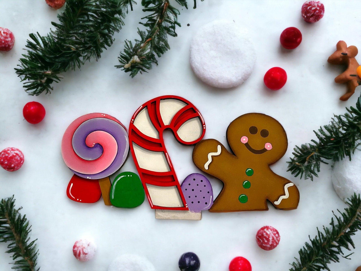 Gingerbread Candycane Insert for the Interchangeable Flower Basket - RusticFarmhouseDecor