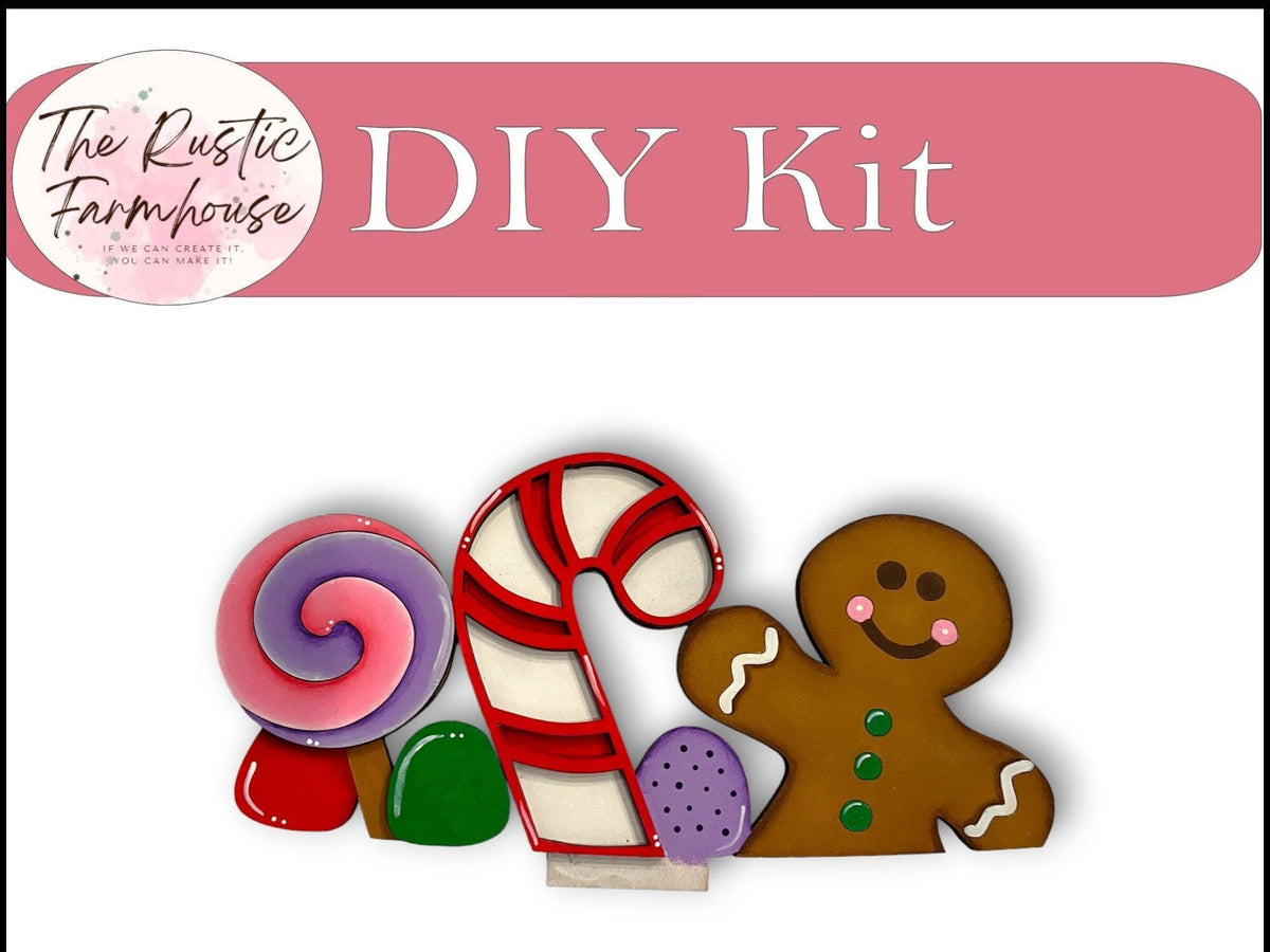 Gingerbread Candycane Insert for the Interchangeable Flower Basket - RusticFarmhouseDecor