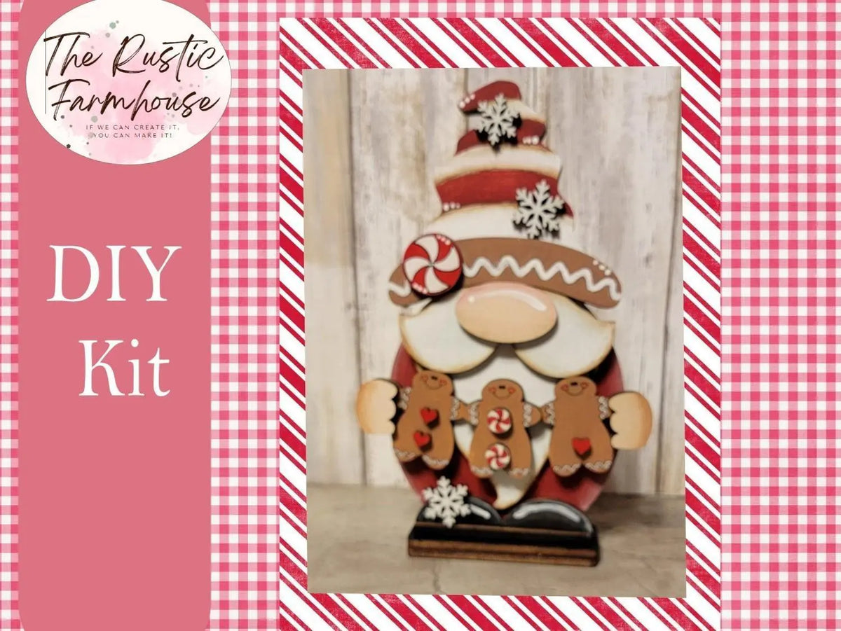 Gingerbread Gnome Shelf Sitter - RusticFarmhouseDecor