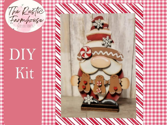 Gingerbread Gnome Shelf Sitter - RusticFarmhouseDecor