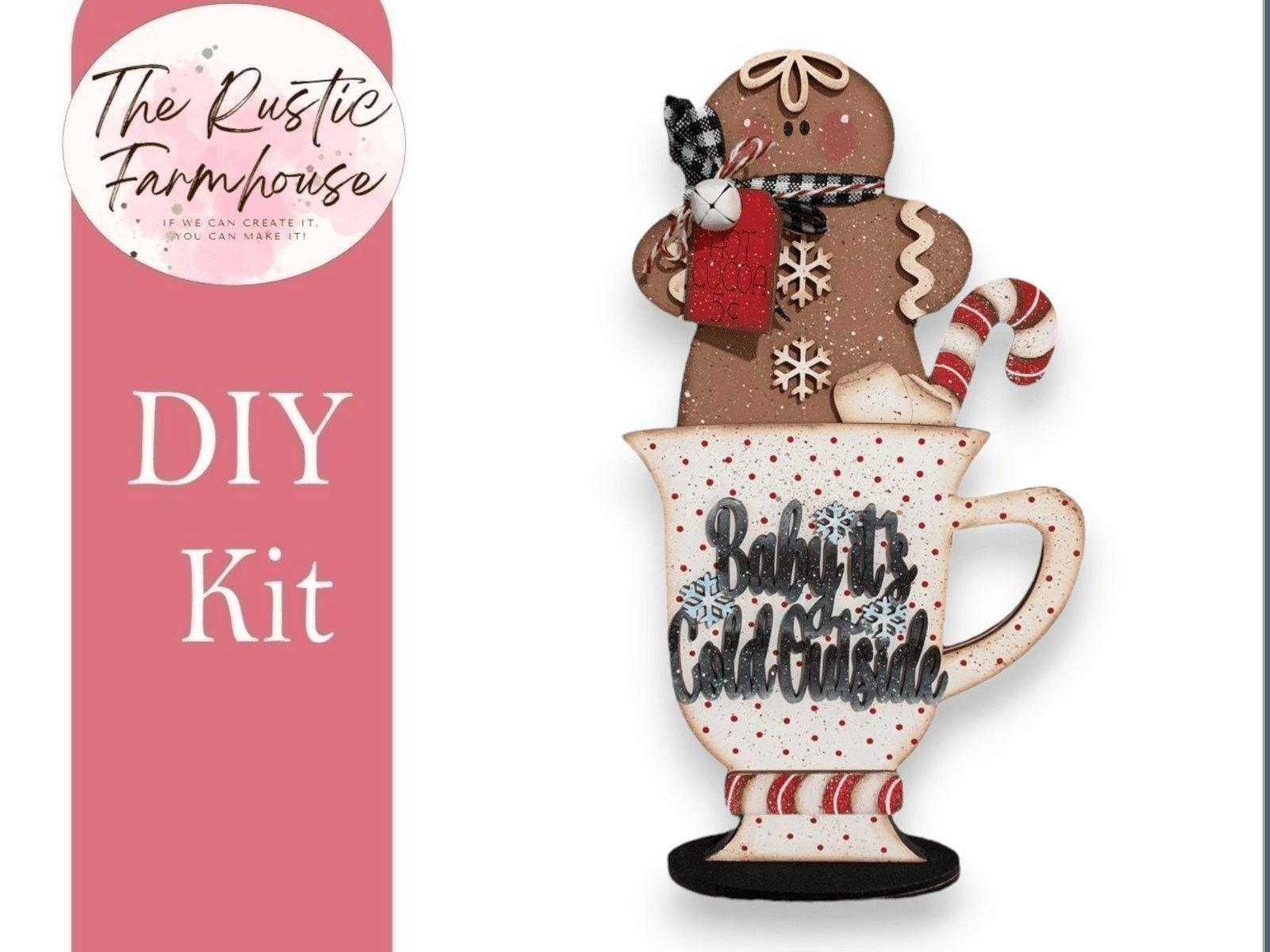 Gingerbread Mug, Hot Cocoa Mug, Cookie Crew, Christmas Decor, Holiday Craft, Christmas Craft, Gingerbread Craft, DIY Hot Cocoa - RusticFarmhouseDecor