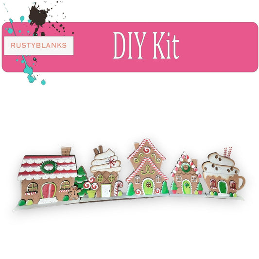 Gingerbread Standing Houses for Christmas Village - RusticFarmhouseDecor