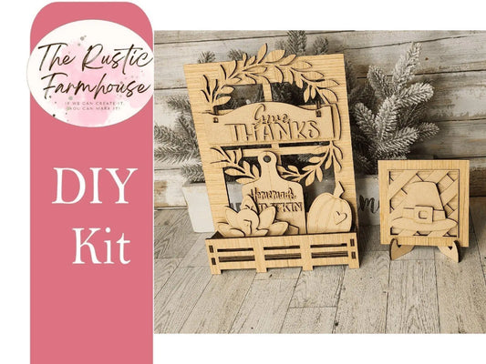 Give Thanks Interchangeable Inserts, Give Thanks DIY inserts, Tive Thanks Fall Insert for Window or House - RusticFarmhouseDecor