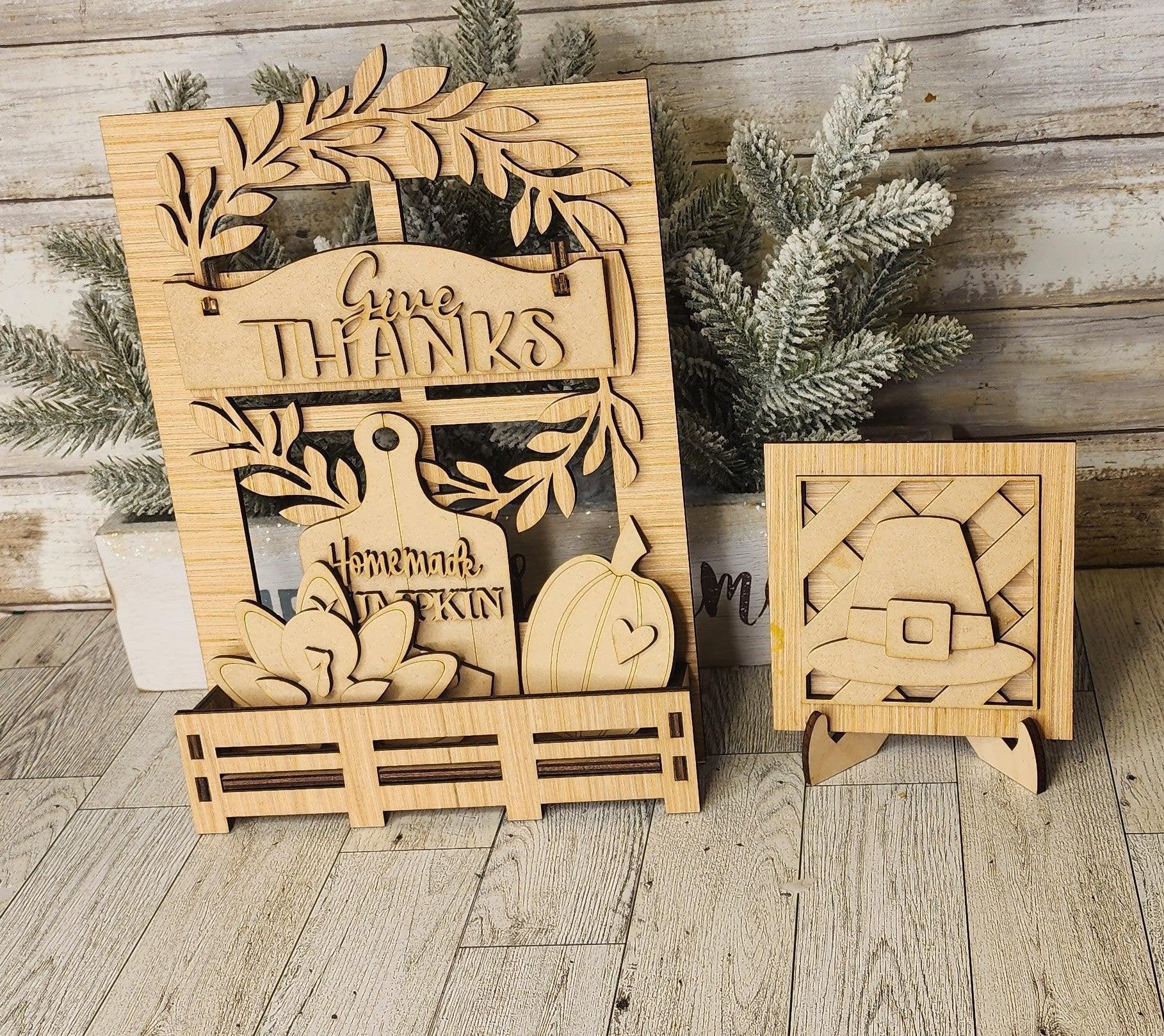 Give Thanks Interchangeable Inserts, Give Thanks DIY inserts, Tive Thanks Fall Insert for Window or House - RusticFarmhouseDecor