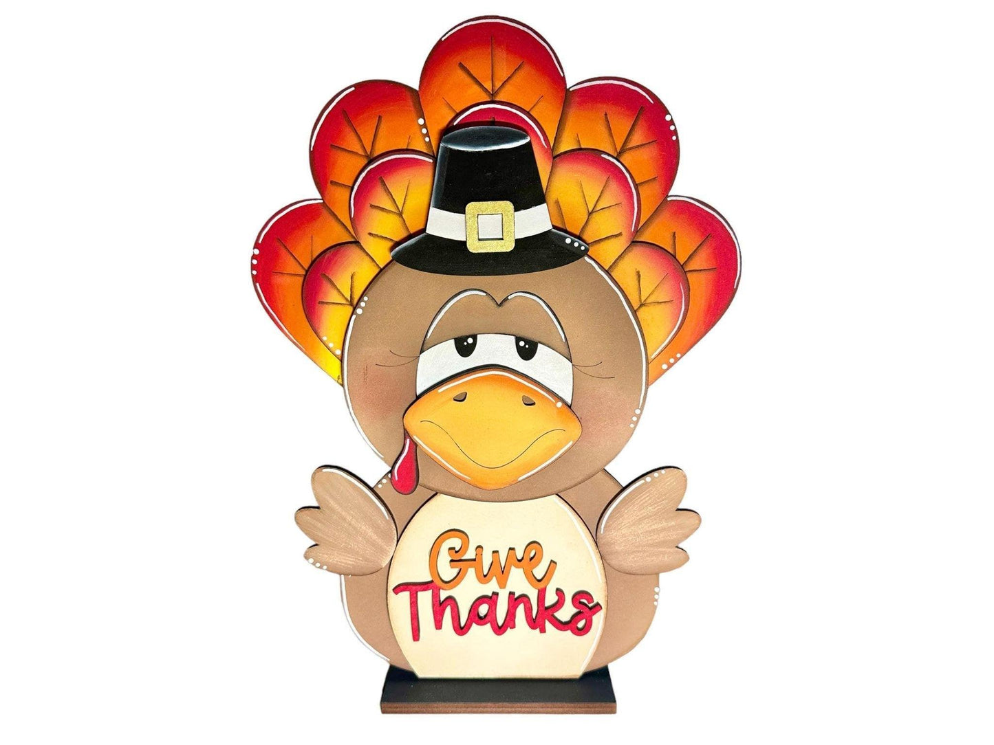 Give Thanks Turkey Shelf Sitter - RusticFarmhouseDecor