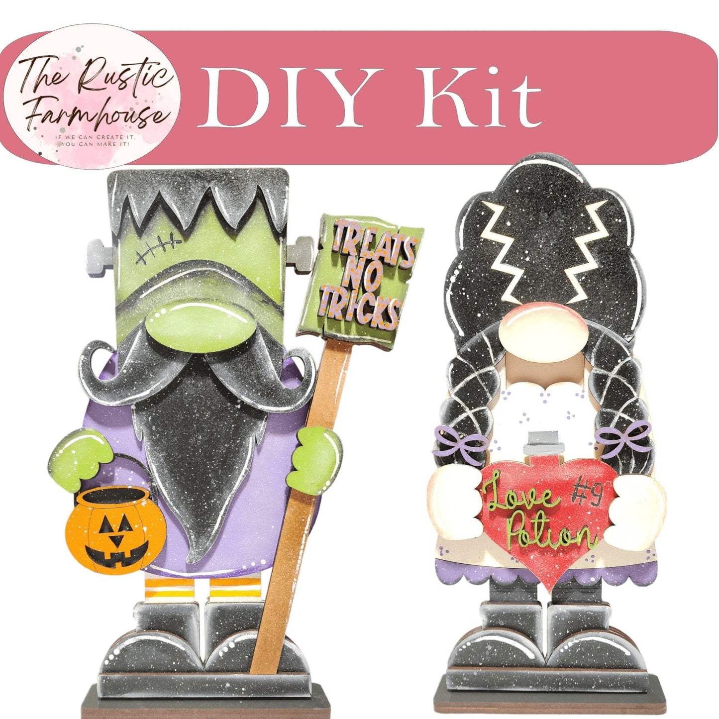 Green Frank Gnome Treats Not Tricks DIY KIt - RusticFarmhouseDecor