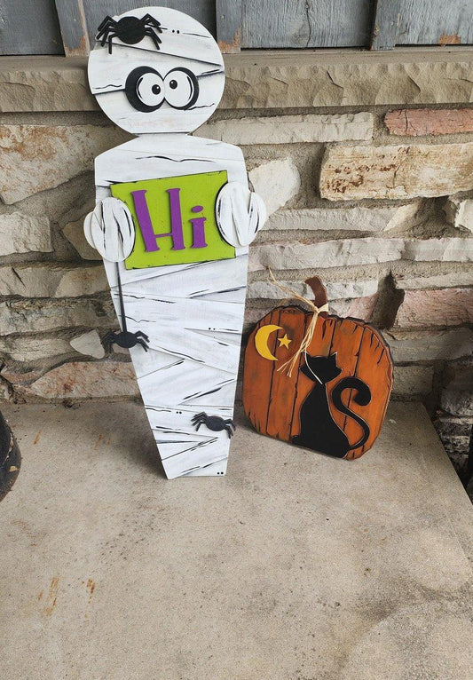 Halloween Mummy Porch Leaner - RusticFarmhouseDecor