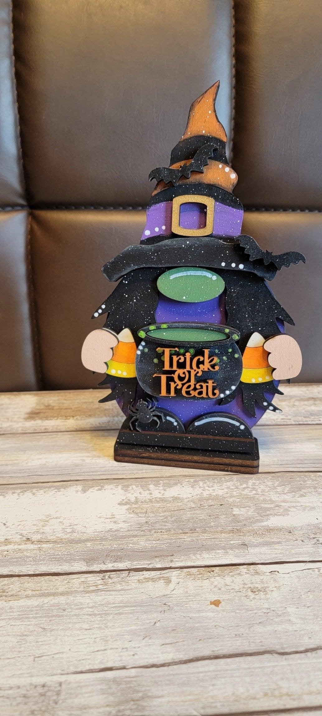 Halloween Witch Gnome with Caldron - RusticFarmhouseDecor