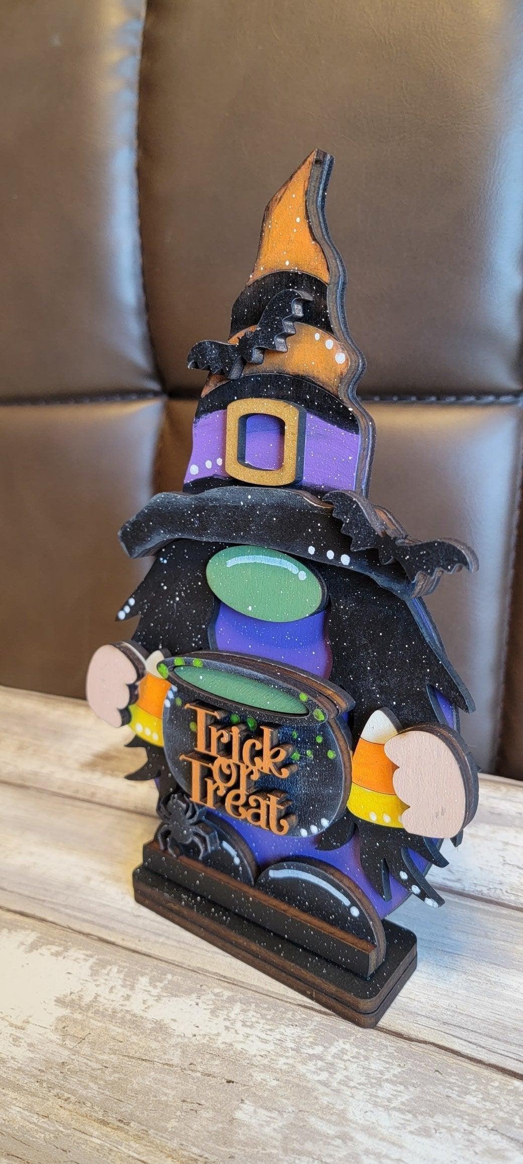 Halloween Witch Gnome with Caldron - RusticFarmhouseDecor