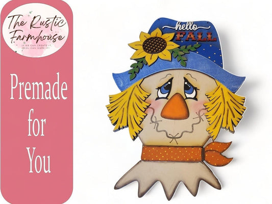 Handpainted Fall Scarecrow Door Hanger Sign for Front Porch Decor - RusticFarmhouseDecor