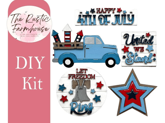 Happy 4th of July Interchangeable Inserts for our Window or House DIY Kit - RusticFarmhouseDecor