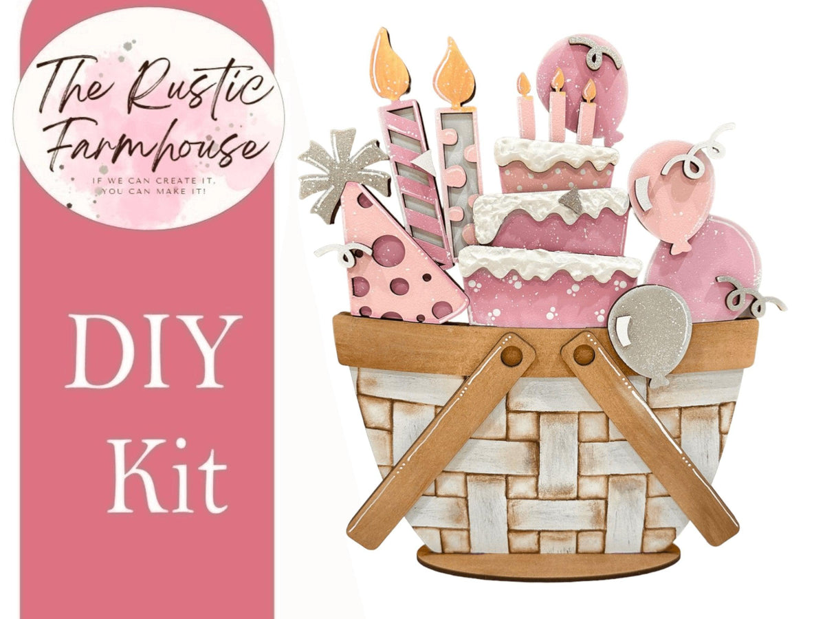 Happy Birthday Insert for the Interchangeable Flower Basket - RusticFarmhouseDecor