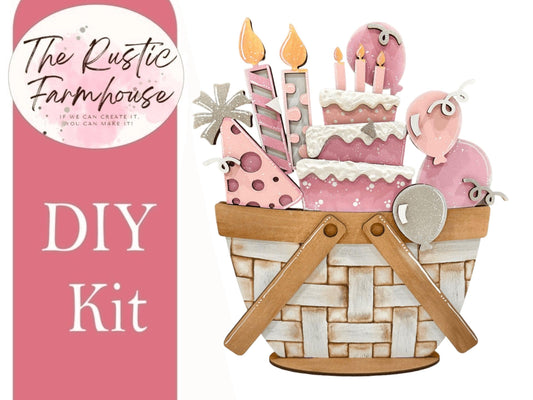 Happy Birthday Insert for the Interchangeable Flower Basket - RusticFarmhouseDecor