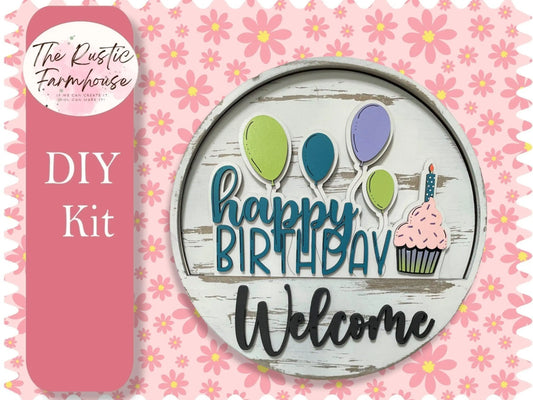 Happy Birthday Insert for Welcome sign, DIY Door decor, 11 inch Door hanger, DIY Happy Birthday Interchangeable door hanger insert - RusticFarmhouseDecor