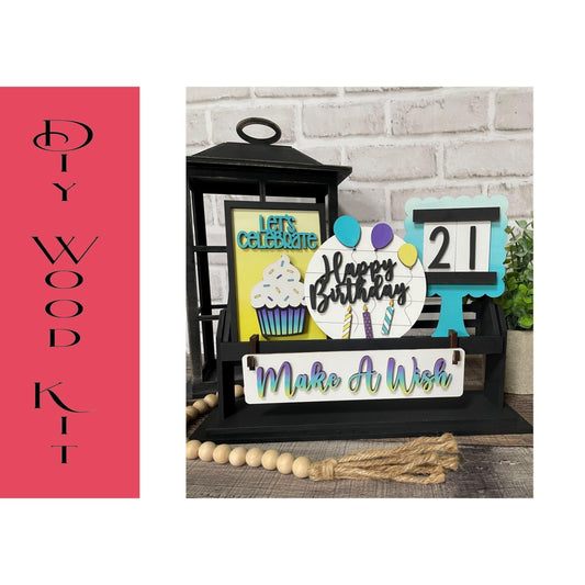 Happy Birthday Wagon Insert Set - RusticFarmhouseDecor