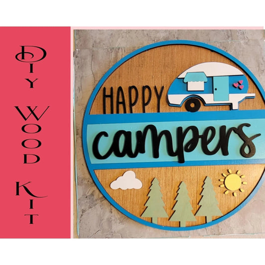 Happy Campers Door Hanger - RusticFarmhouseDecor