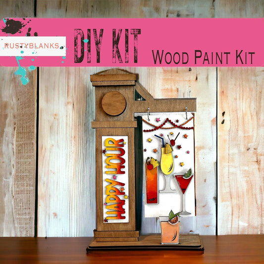 Happy Hour Inserts for Mini Interchangeable Post - RusticFarmhouseDecor