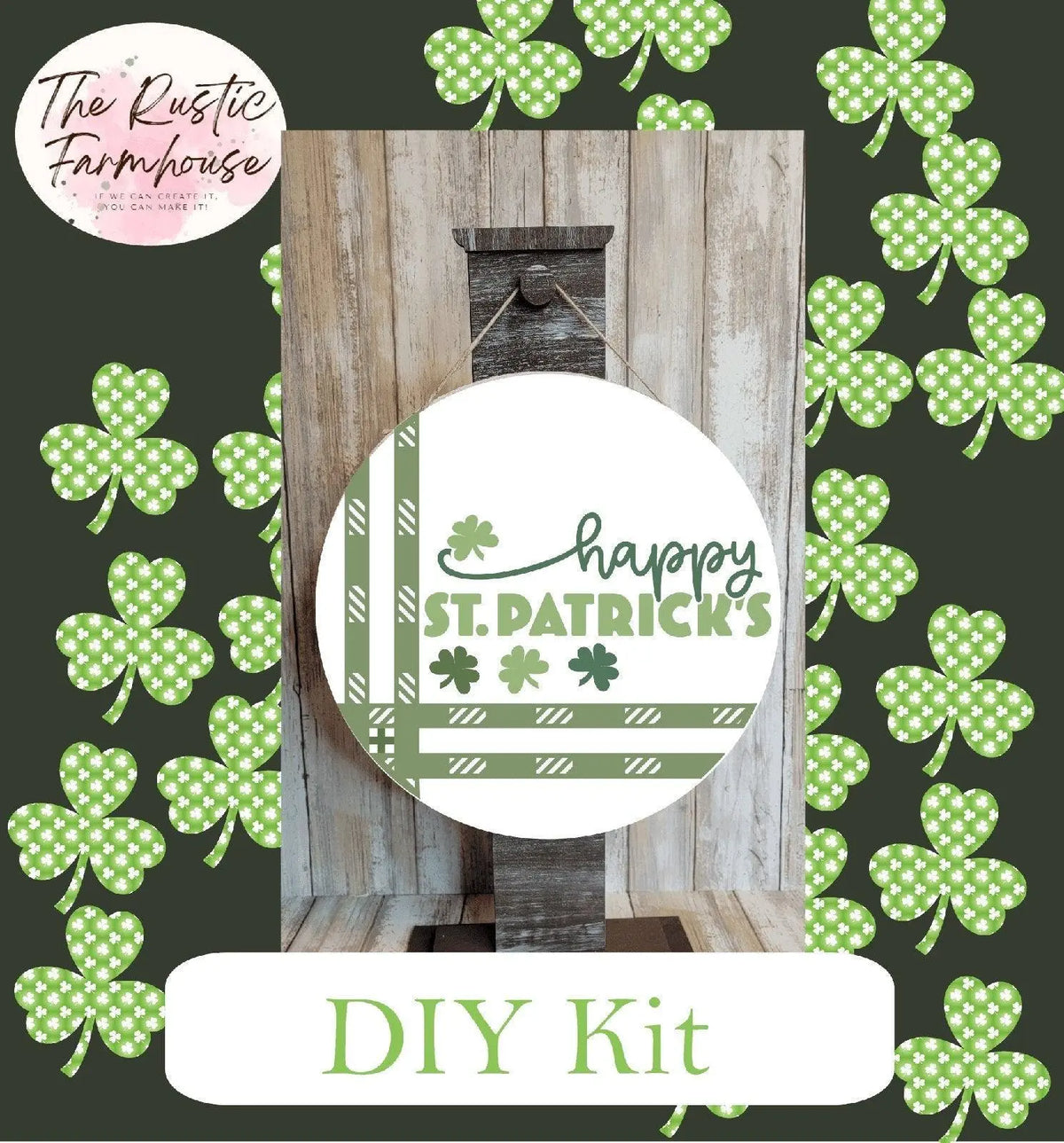 Happy St Patrick's Door Hanger, St. Patrick's Day Door Hanger, Irish Leprechaun Door Hanger DIY - RusticFarmhouseDecor