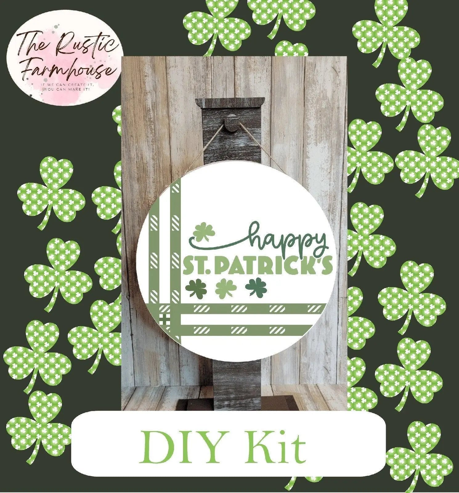 Happy St Patrick's Door Hanger, St. Patrick's Day Door Hanger, Irish Leprechaun Door Hanger DIY - RusticFarmhouseDecor