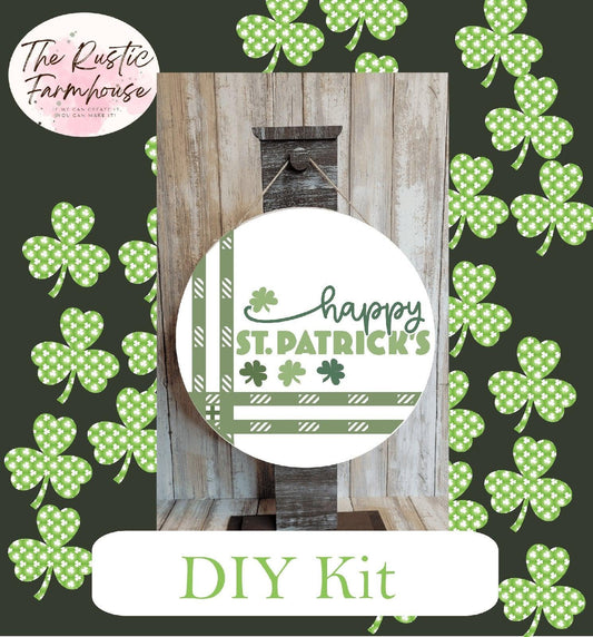 Happy St Patrick's Door Hanger, St. Patrick's Day Door Hanger, Irish Leprechaun Door Hanger DIY - RusticFarmhouseDecor