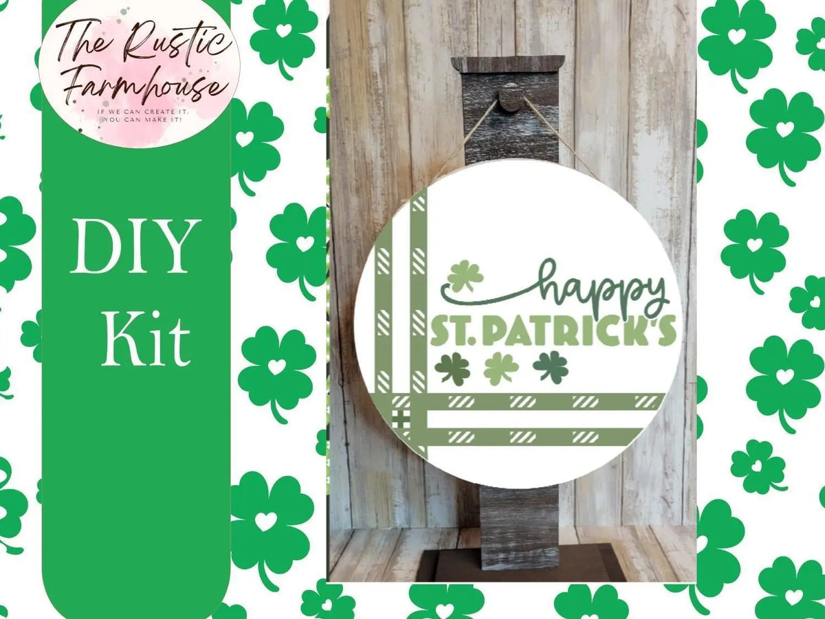 Happy St Patrick's Door Hanger, St. Patrick's Day Door Hanger, Irish Leprechaun Door Hanger DIY - RusticFarmhouseDecor