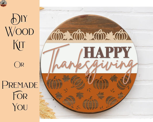 Happy Thanksgiving Fall Decor Door Hanger - RusticFarmhouseDecor