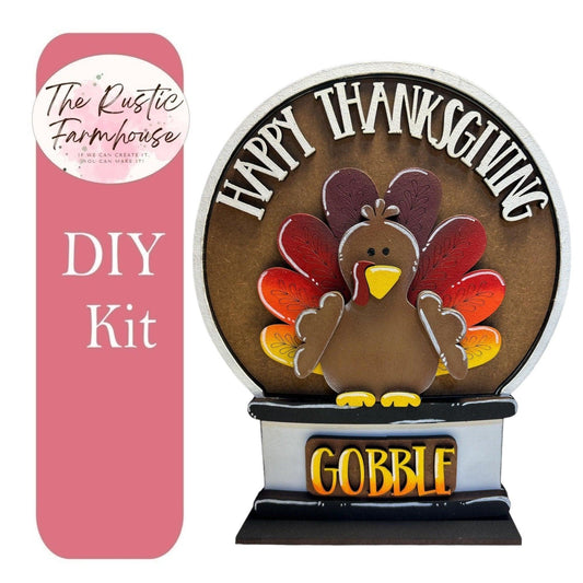 Happy Thanksgiving insert for Snow Globe DIY Interchangeable Decor Inserts- Wood Paint Kit - RusticFarmhouseDecor