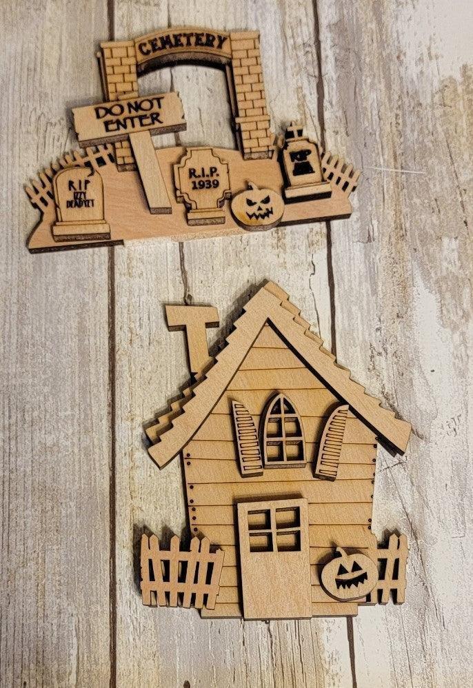 Haunted Halloween Village Tabletop Decor - RusticFarmhouseDecor