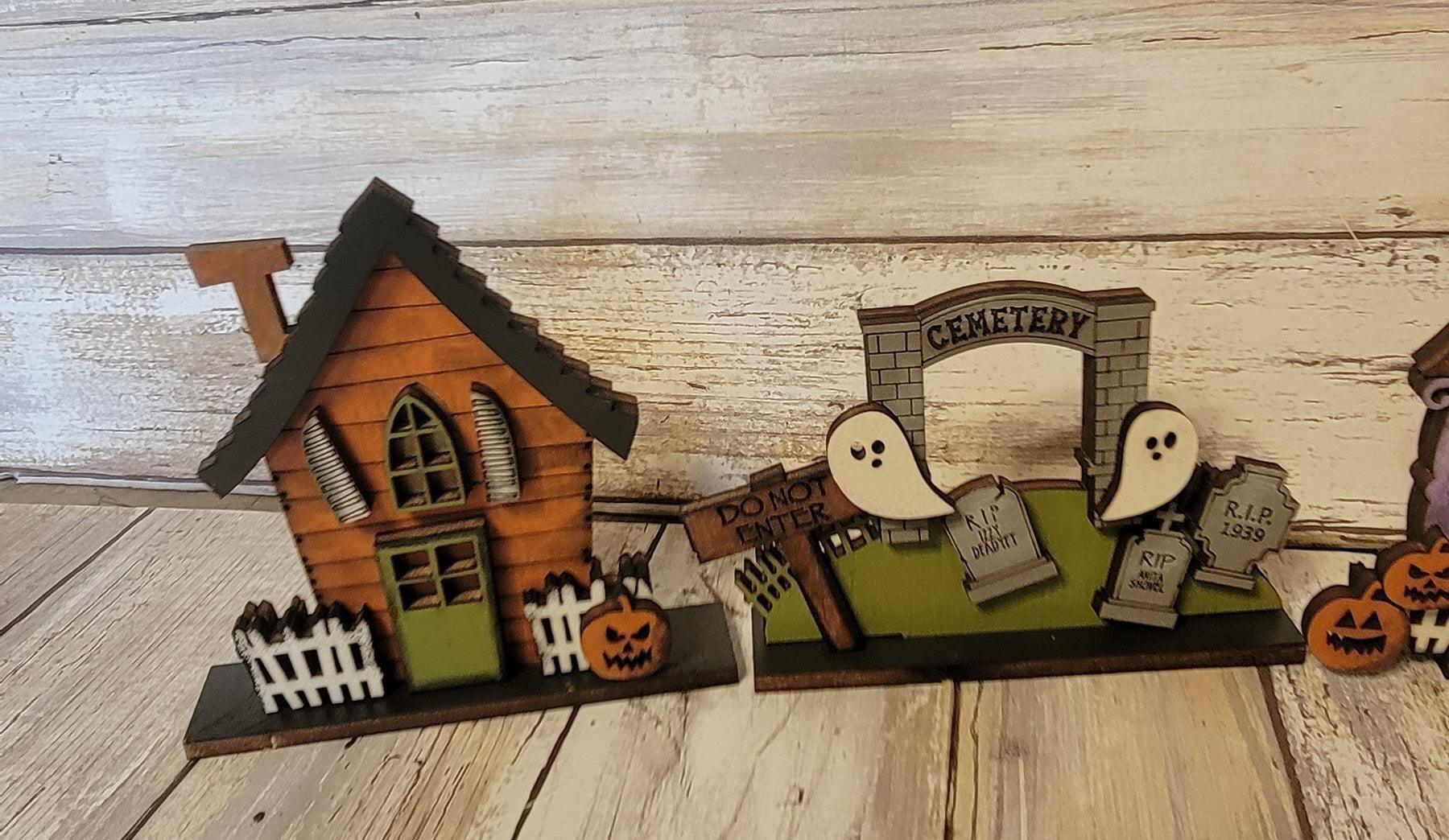 Haunted Halloween Village Tabletop Decor - RusticFarmhouseDecor