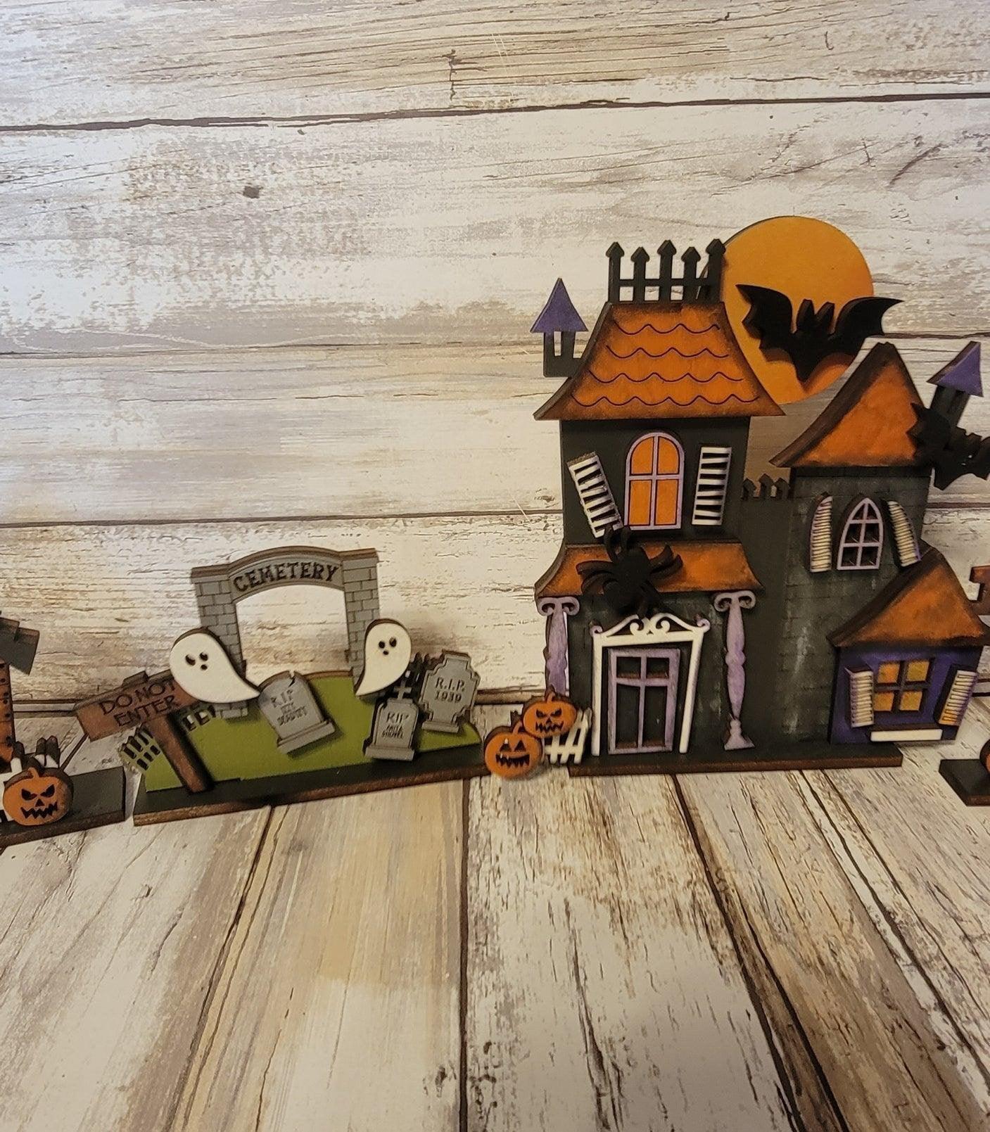 Haunted Halloween Village Tabletop Decor - RusticFarmhouseDecor