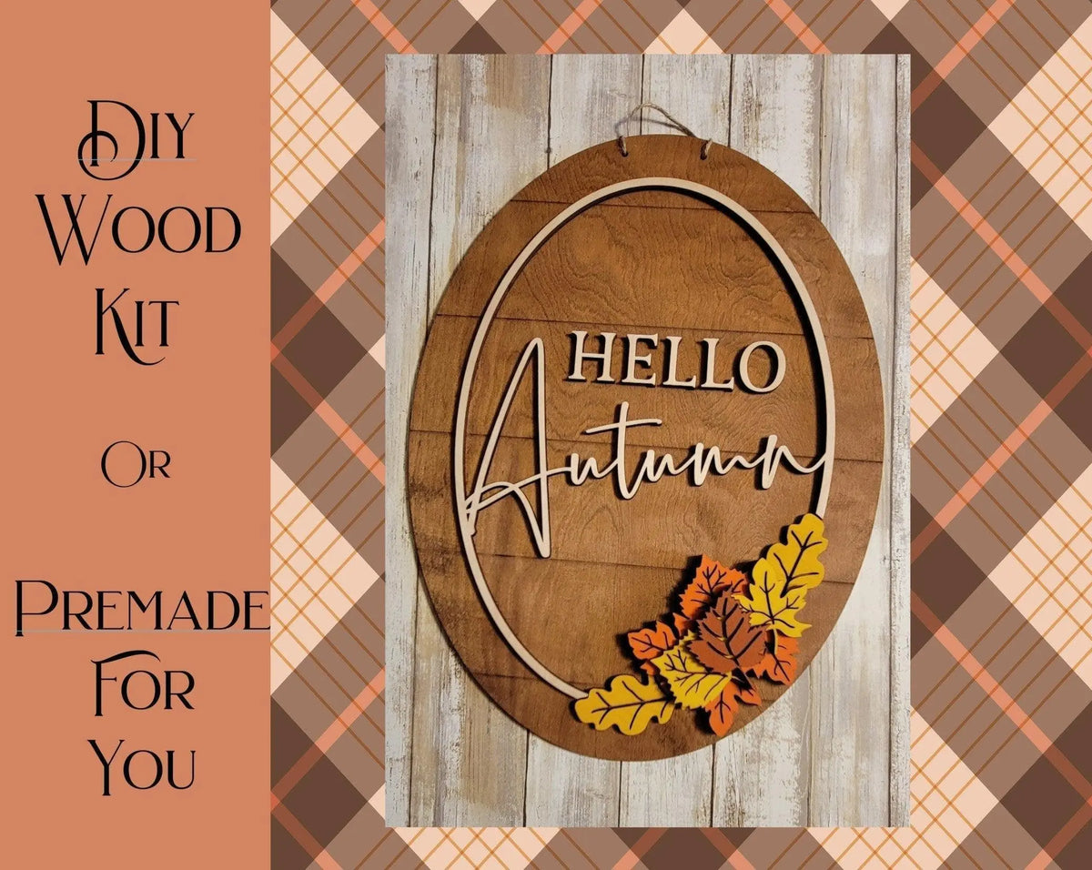 Hello Autumn door hanger - RusticFarmhouseDecor