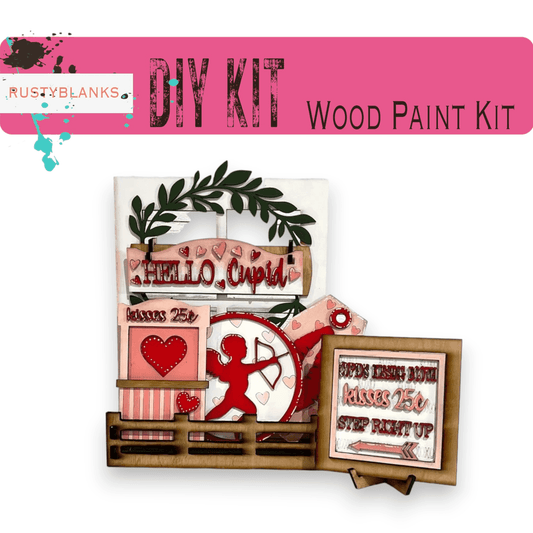 Hello Cupid Valentine Insert for our Interchangeable Window or House DIY Kit - RusticFarmhouseDecor