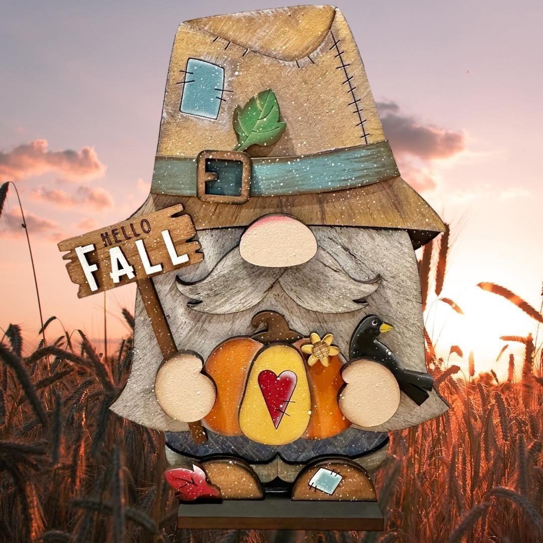 Hello Fall Farmer Gnome DIY Shelf Siitter - RusticFarmhouseDecor