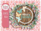 Hello Friends Door Hanger, Unfinished DIY Wood Kit, Blanks to Decorate Home Decor, Hello Friends DIY Door Hanger - RusticFarmhouseDecor