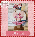 Hello Love Pink Flamingo Valentine Door Hanger DIY - RusticFarmhouseDecor