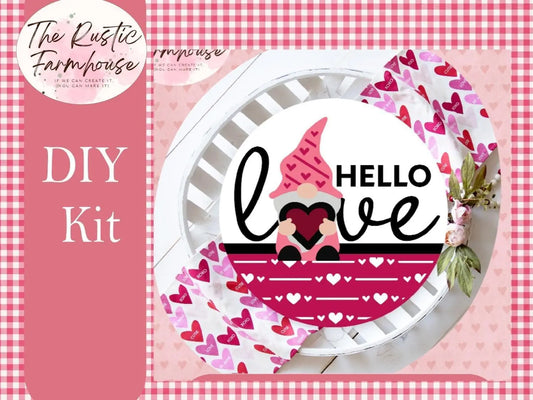 Hello Love Valentines Door Hanger DIY - RusticFarmhouseDecor