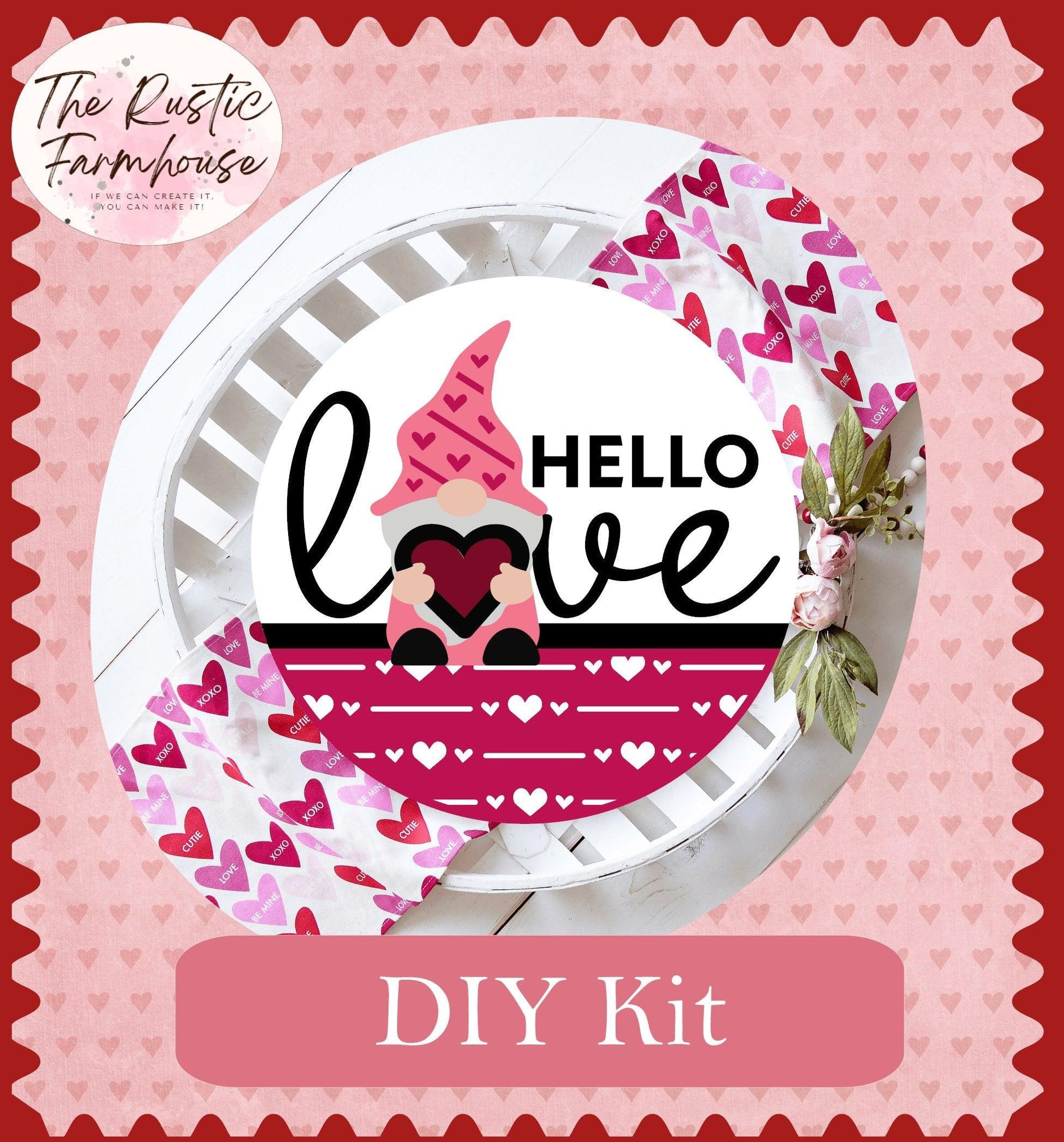 Hello Love Valentines Door Hanger DIY - RusticFarmhouseDecor