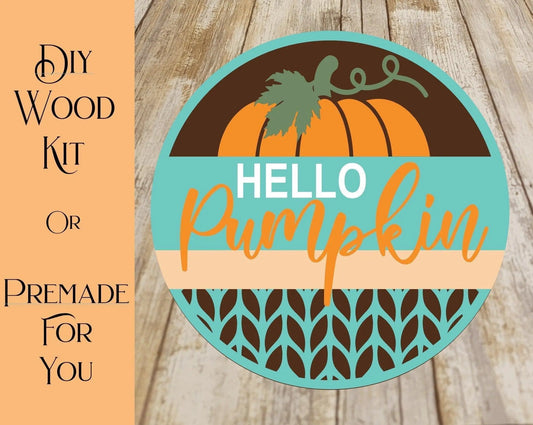 Hello Pumpkin Door Hanger - RusticFarmhouseDecor