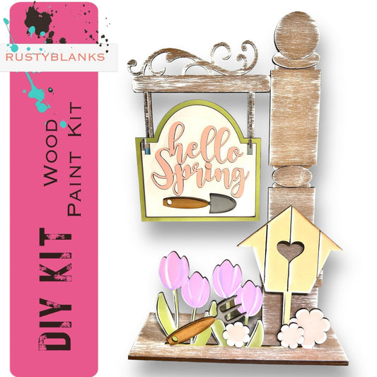 Hello Spring Add On Inserts for our Mini Interchangeable Post - RusticFarmhouseDecor